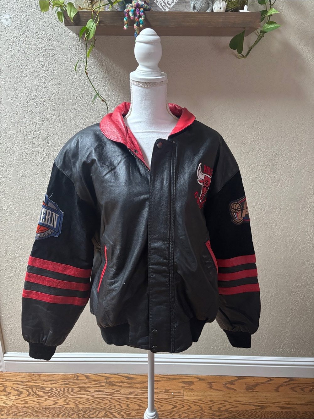 Vintage Jeff Hamilton Chicago Bulls Leather Varsity Jacket